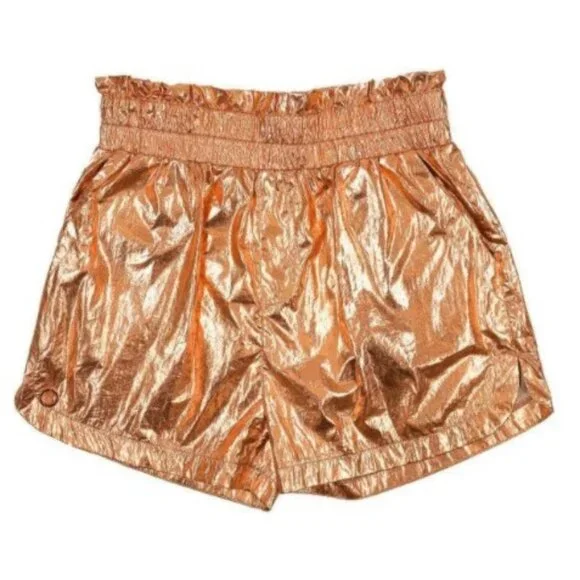 Classic Metallic Shorts in Gold by Simply Southern - Picture 2 of 2